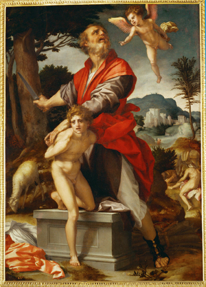 The sacrifice of Isaac (oil on wood)