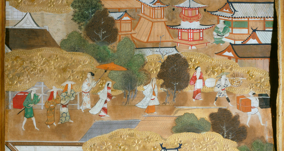 Osakazu Byobu - Japanese eight-panel folding screen (painting)