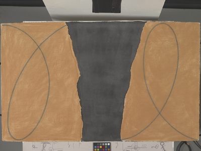 Looped Line Torn Zone, 1999 (pastel, pencil, acrylic, and collage on paper)
