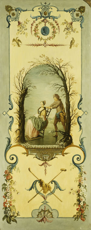 Three Decorative Panels with Allegories of Winter, Summer and Autumn (3 of 3) (oil on canvas)