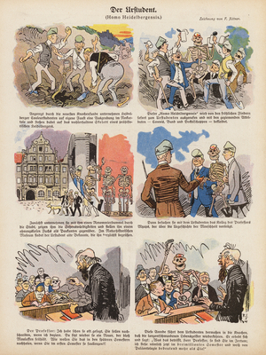The student (colour litho)