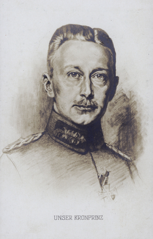Crown Prince Wilhelm, eldest son of Kaiser Wilhelm II of Germany (litho)