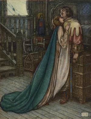 Tristram and Iseult (colour litho)