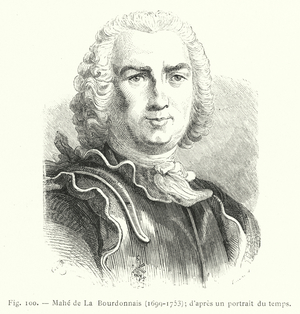 Mahe de La Bourdonnais, 1699-1753; d'apres un portrait du temps (engraving)