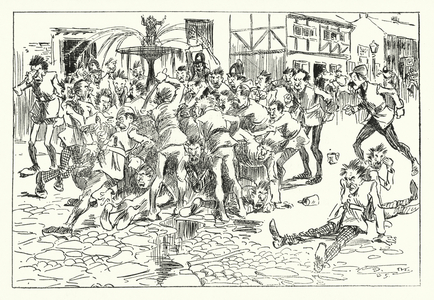 AD 1377, Coronation Festivities (litho)