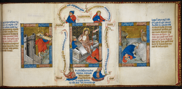 Samson carrying the gates of Gaza; the Resurrection; Jonah emerging from the whale.