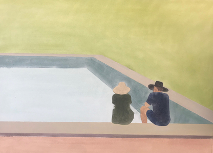 No Splashing, 2020 (oil on paper)