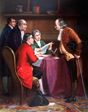 Drafting of the US Declaration of Independence, 1776