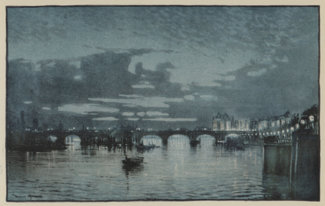 Waterloo Bridge (colour litho)