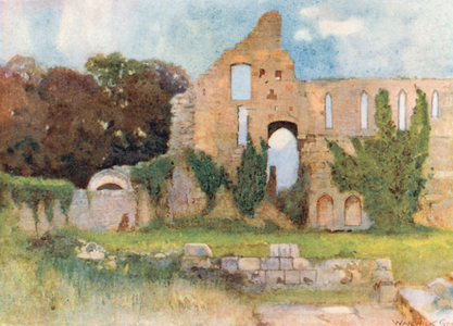 Jervaulx Abbey (colour litho)