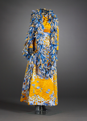 Evening dress with boa, 1960s (silk)