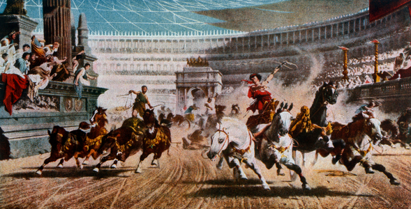 ‘The Chariot Race’, Rome, c.1882 (print)
