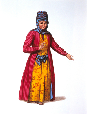 Kirghiz Woman, from Costumes for the Russian Empire, Hand-Colored Engraving, 1803