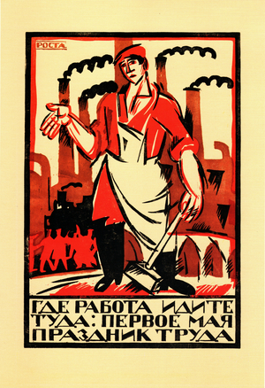 Go Where the Work Is. May 1st Is the Celebration of Labour, 1920 (litho)
