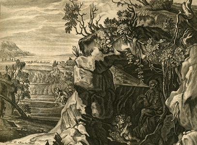 Narcissus and the nymph Echo, 1702 (engraving)