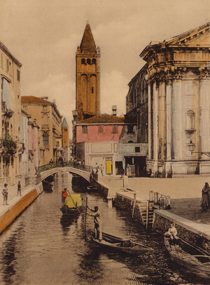 Venezia / Venice: Rio S Barnaba (coloured photo)