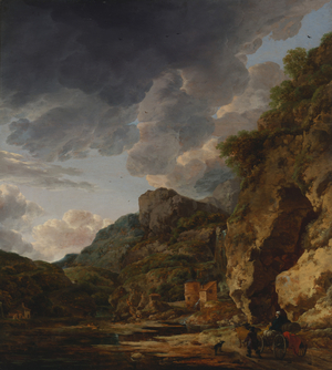 Mountain Landscape with River and Wagon, third quarter of 17th century (oil on panel)