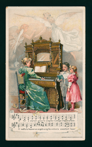 Advertising card for Chicago Cottage Organs, 1895 (chromolitho)