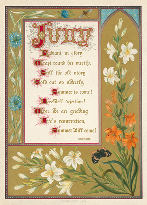 The Months: July (colour litho)