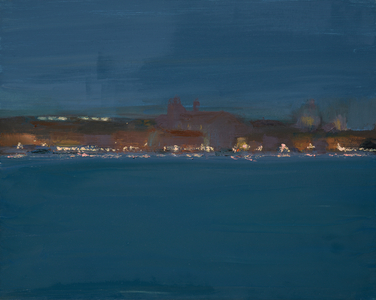Night Lights, Venice (oil on canvas)