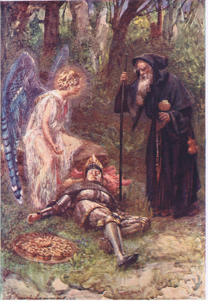 "Behold this heavy sight, thou reverend Sire", Stories from the Faerie Queen published by George Harrap and Company, 1915 (colour litho)