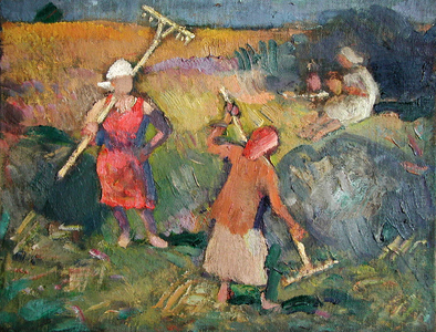Haymaking, 1987 (oil on canvas)