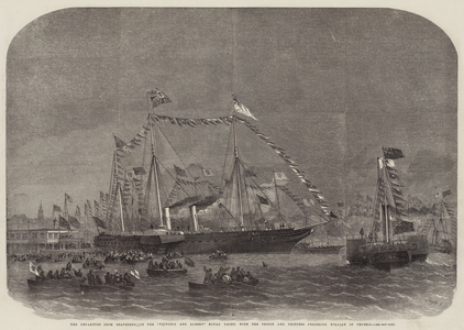 The Departure from Gravesend of the "Victoria and Albert" Royal Yacht, with the Prince and Princess Frederick William of Prussia (engraving)
