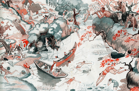 Looking forward to Summer, decoration project made with holiday plans - illustration from la Vie Parisienne, 1927  (print)