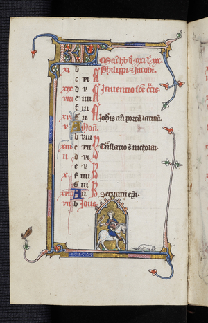 Calendar in portable psalter, c.1280-1320 (illuminated manuscript)