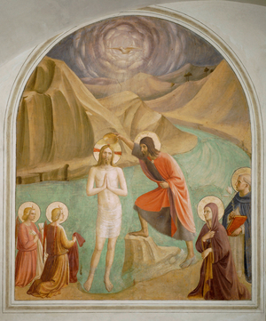 Cella 24: Christ baptized (fresco)
