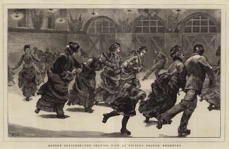 London Sketches, the Skating Rink at Prince's Ground, Brompton (engraving)