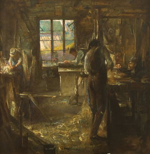 In the Carpenter's Shop, c.1907 (oil on canvas)