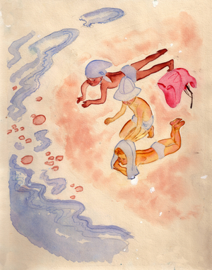 Illustration from 'Crab's Dead End', Mikhail Korshunov, 1965 (gouache on paper)