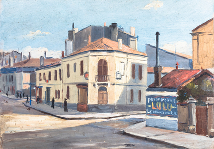 Rue a Bordeaux (oil on wood)