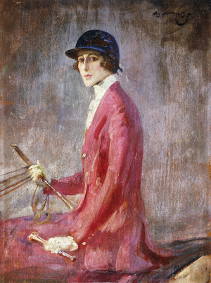 Study of Violet, Duchess of Westminster, Second Wife of the Second Duke, in Hunting Costume, (oil on panel)