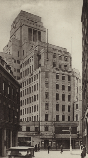 The Head Offices of the London Passenger Transport Board at Broadway, Westminster (b/w photo)
