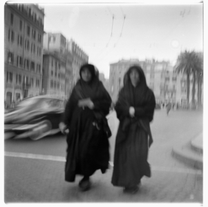 Nuns in Rome, early 1950's (b/w photo)
