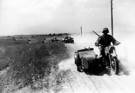 Vehicles of the Waffen SS on the Eastern Front, 1941 (b/w photo)