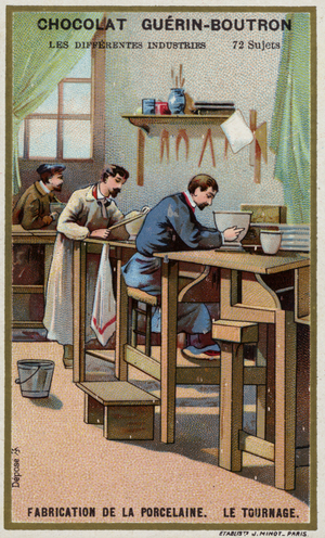 Porcelain manufacturing. Turning (chromolitho)