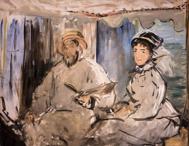 Monet in his studio, 1874 (Oil on canvas)