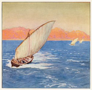 Rudyard Kipling: The Junk and the Dhow (colour litho)
