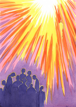 Those who refuse to repent of serious sin, and die, cannot enter heaven; but the Holy Souls, who are open to Christ's mercy, enter heaven once they have been purified., 2001 (w/c on paper)