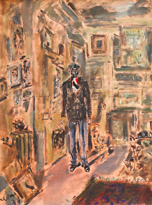 Interior with a young black man, 1937 (oil on canvas)