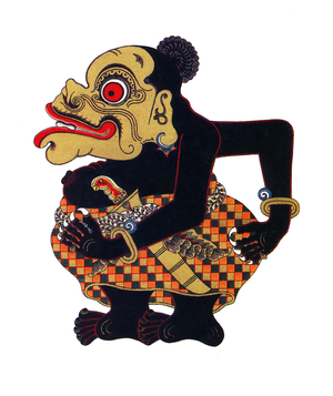 Indonesia: Figure of Bagong, wayang kulit ('shadow puppet') character, one of the Punokawan or clown-servants of the heroes