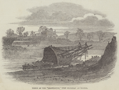 Wreck of the "Glenbervie," West Indiaman at Bristol (engraving)