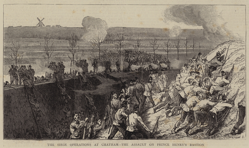 The Siege Operations at Chatham, the Assault on Prince Henry's Bastion (engraving)