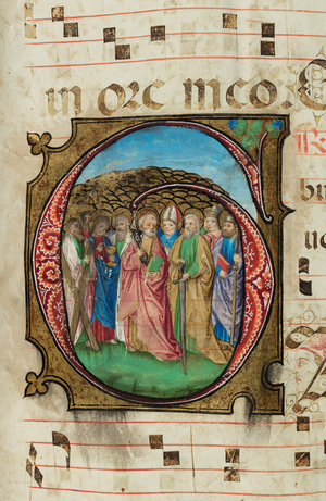 All Saints, Gradual, f.85 (ink, tempera & gold leaf on parchment)