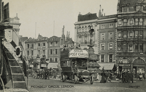 Piccadilly Circus, London (b/w photo)
