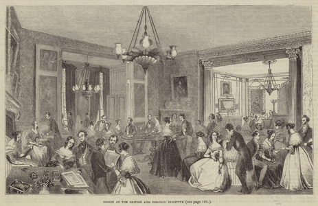 Soiree at the British and Foreign Institute (engraving)