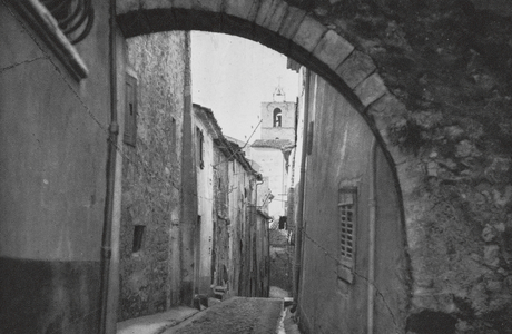 Cote D'Azur: Hyeres, Vieille Rue (b/w photo)
